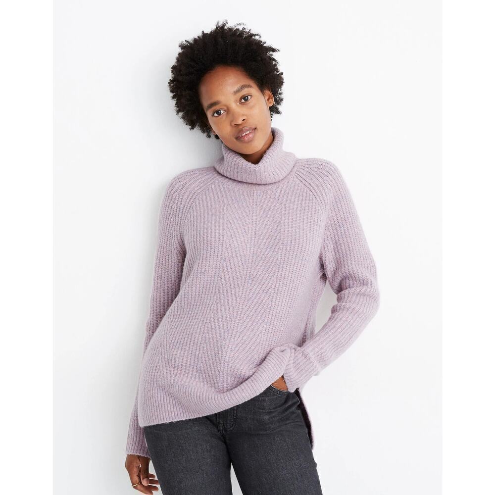 MADEWELL Mercer Turtleneck Sweater Coziest Yarn Heather Wisteria Size Small
